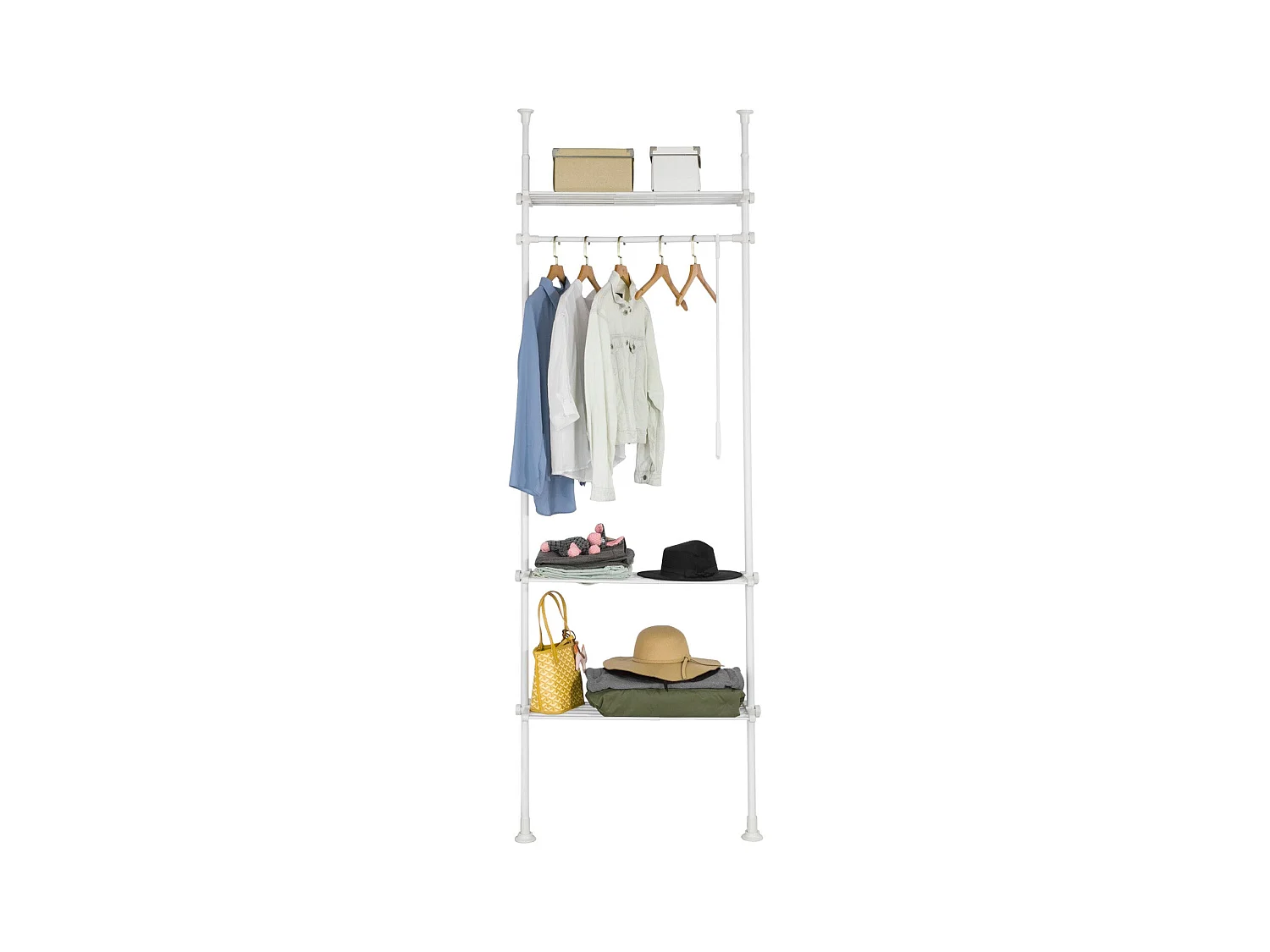 Télescopique Porte-vêtements Système De Penderie Télescopique L (52-80) X H (233-300) Cm, Kls07-w