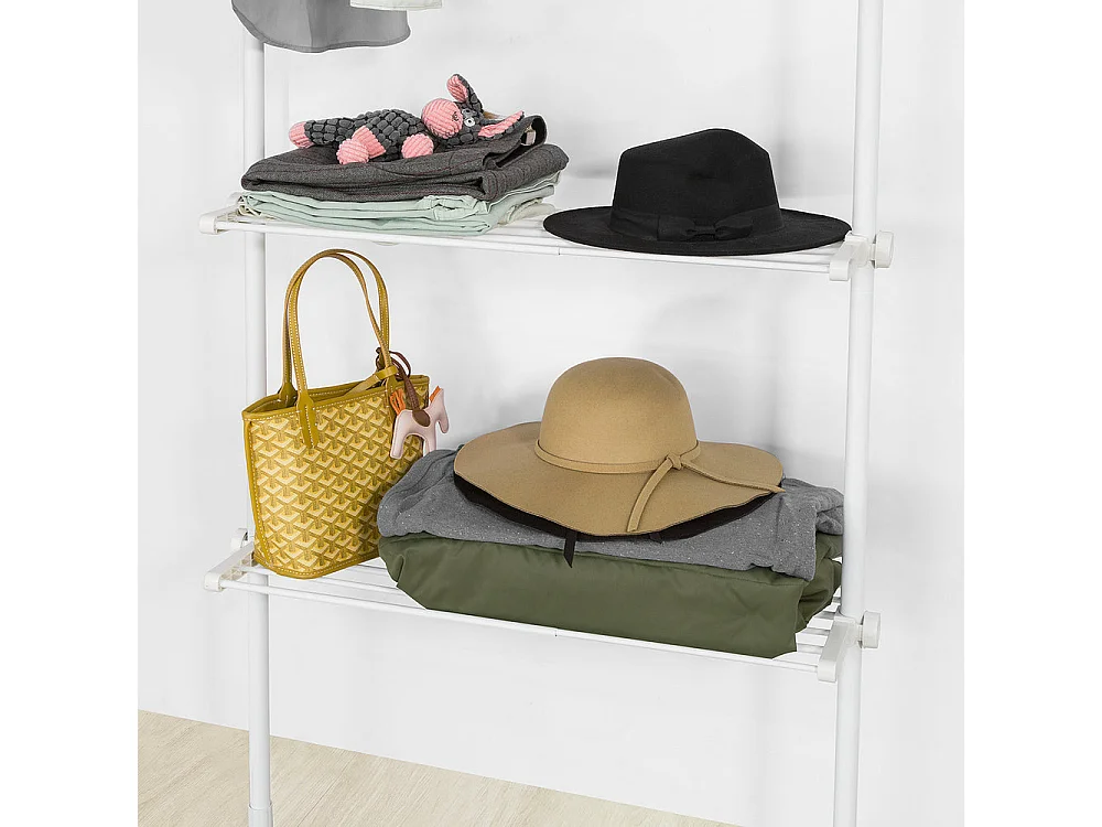 Télescopique Porte-vêtements Système De Penderie Télescopique L (52-80) X H (233-300) Cm, Kls07-w