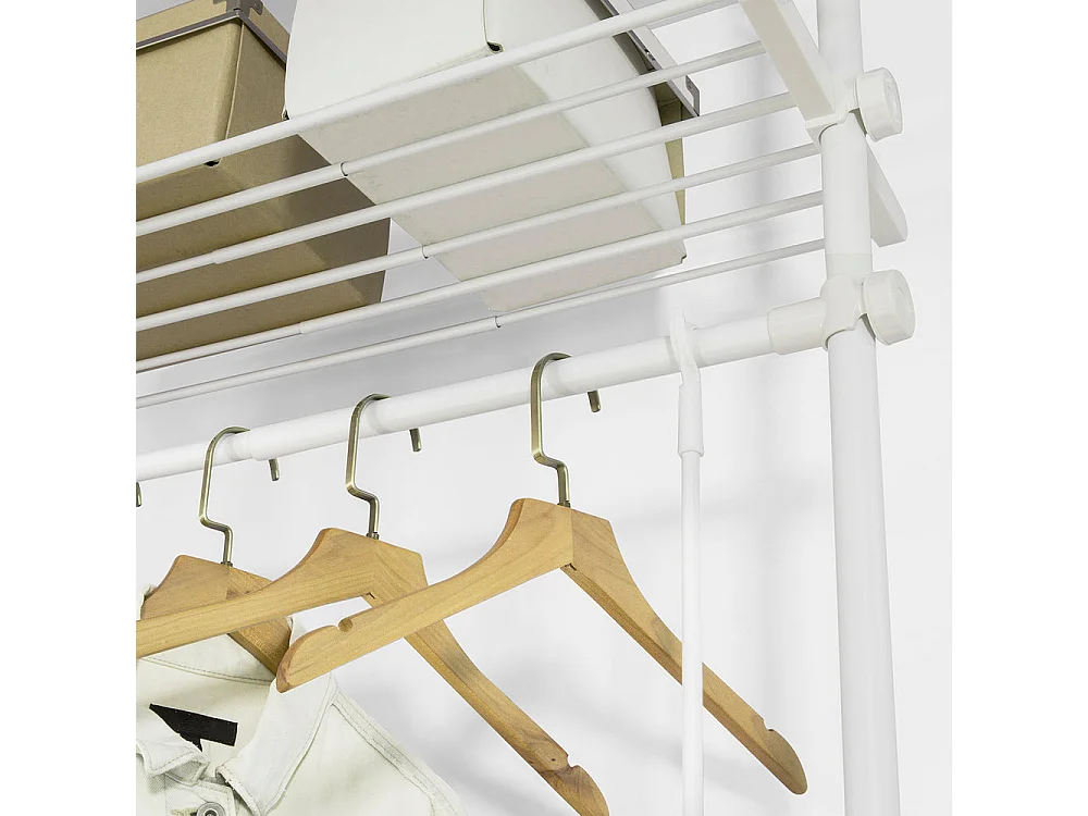 Télescopique Porte-vêtements Système De Penderie Télescopique L (52-80) X H (233-300) Cm, Kls07-w