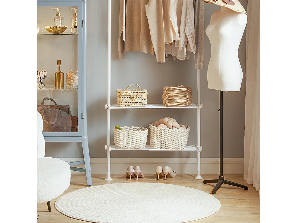 Télescopique Porte-vêtements Système De Penderie Télescopique L (52-80) X H (233-300) Cm, Kls07-w