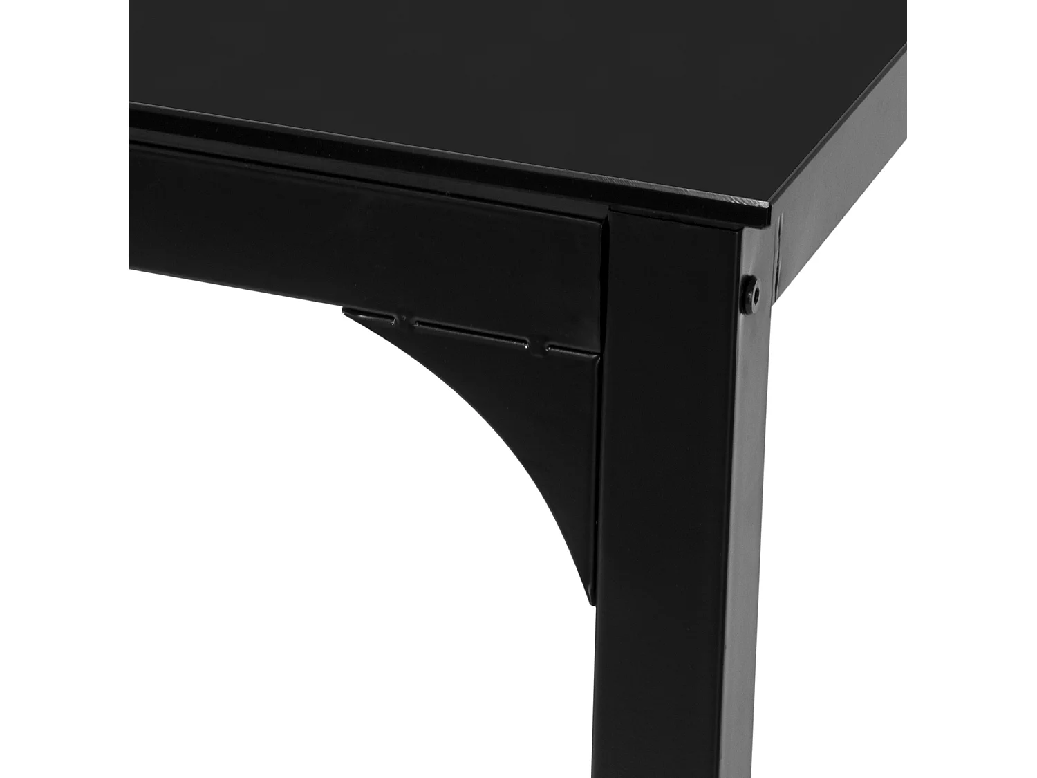 Table De Bar Carrée Table De Salle À Manger Plateau En Verre Pieds En Acier Robuste Noir, Ogt38-sch