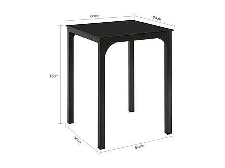 SoBuy Tavolo Quadrato Tavolo da Pranzo Tavolo da Cucina Tavolo Bar L60*P60*A75cm OGT38-K-SCH
