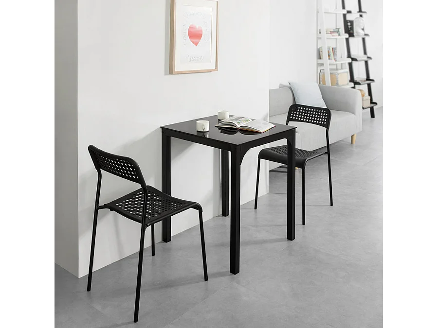 SoBuy Tavolo Quadrato Tavolo da Pranzo Tavolo da Cucina Tavolo Bar L60*P60*A75cm OGT38-K-SCH