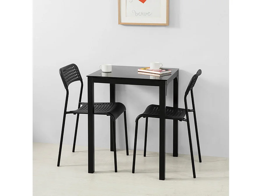 SoBuy Tavolo Quadrato Tavolo da Pranzo Tavolo da Cucina Tavolo Bar L60*P60*A75cm OGT38-K-SCH