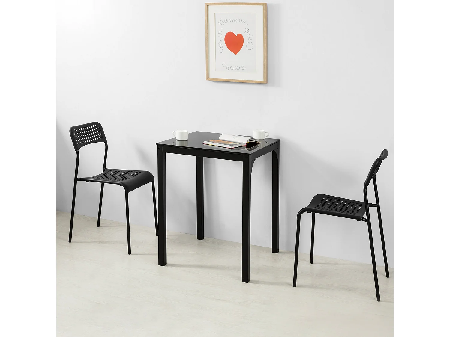 SoBuy Tavolo Quadrato Tavolo da Pranzo Tavolo da Cucina Tavolo Bar L60*P60*A75cm OGT38-K-SCH