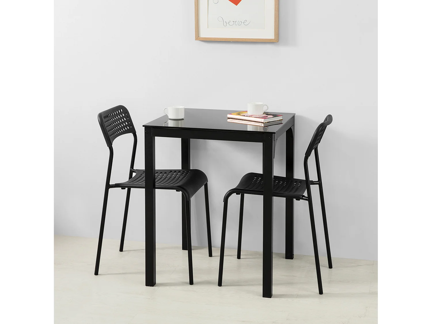 SoBuy Tavolo Quadrato Tavolo da Pranzo Tavolo da Cucina Tavolo Bar L60*P60*A75cm OGT38-K-SCH