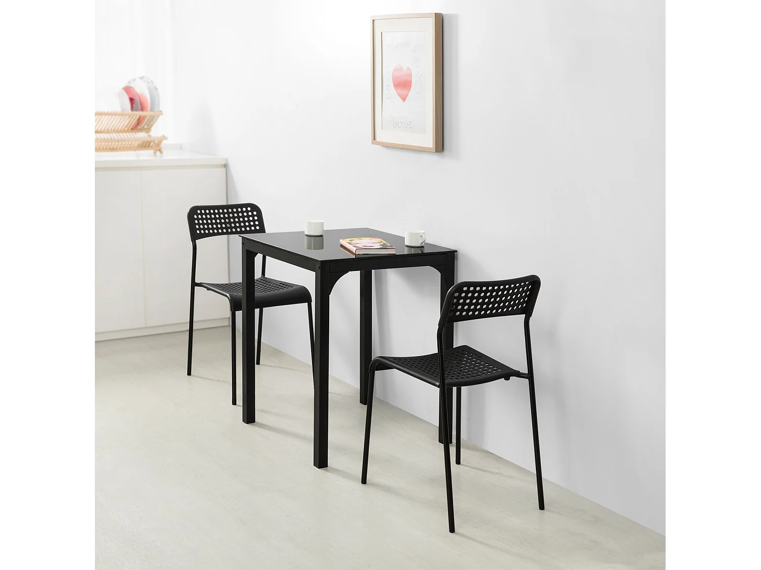 SoBuy Tavolo Quadrato Tavolo da Pranzo Tavolo da Cucina Tavolo Bar L60*P60*A75cm OGT38-K-SCH