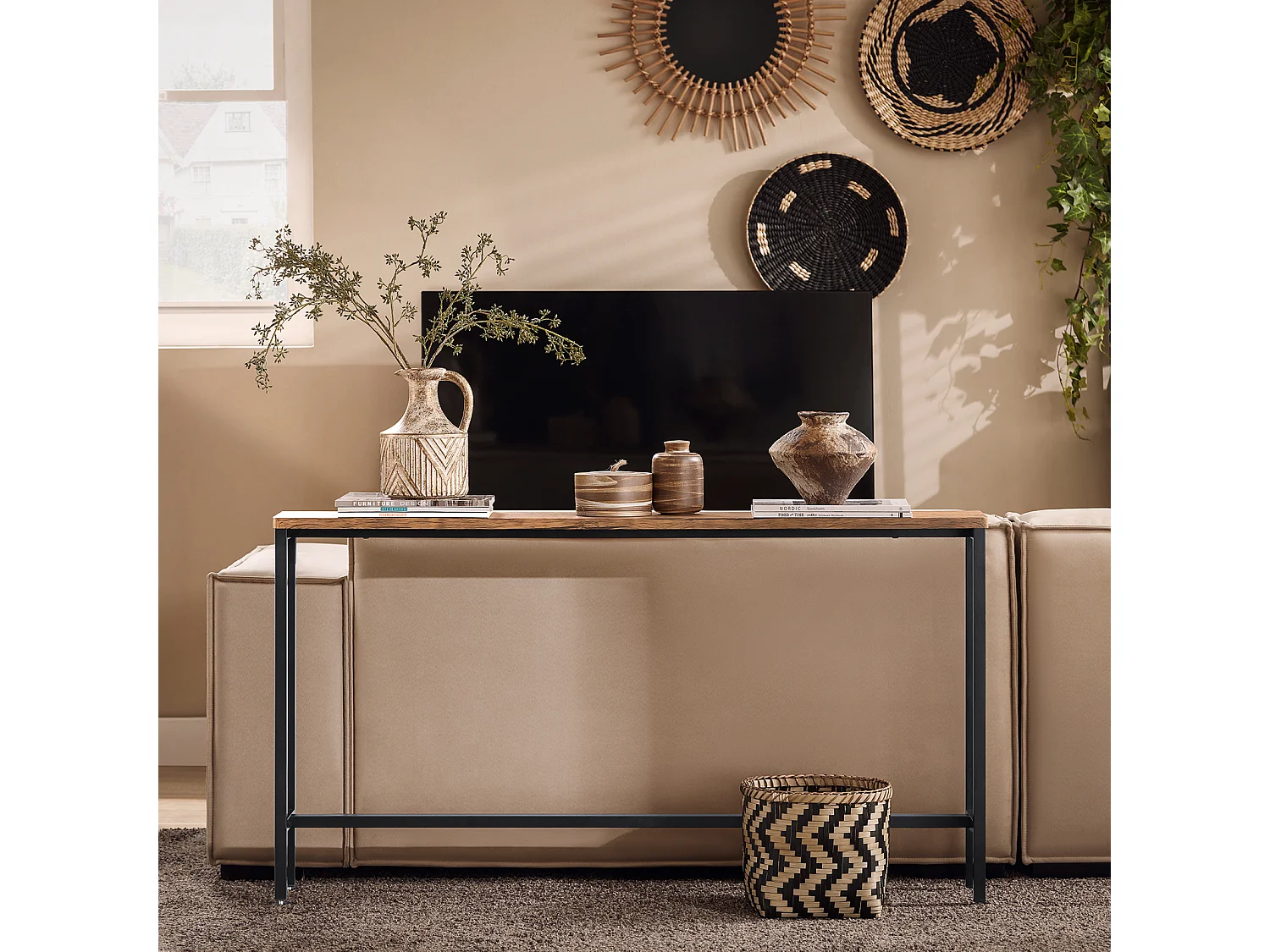 SoBuy Complexo de console, consola, Consola de entrada FSB19-XL-N