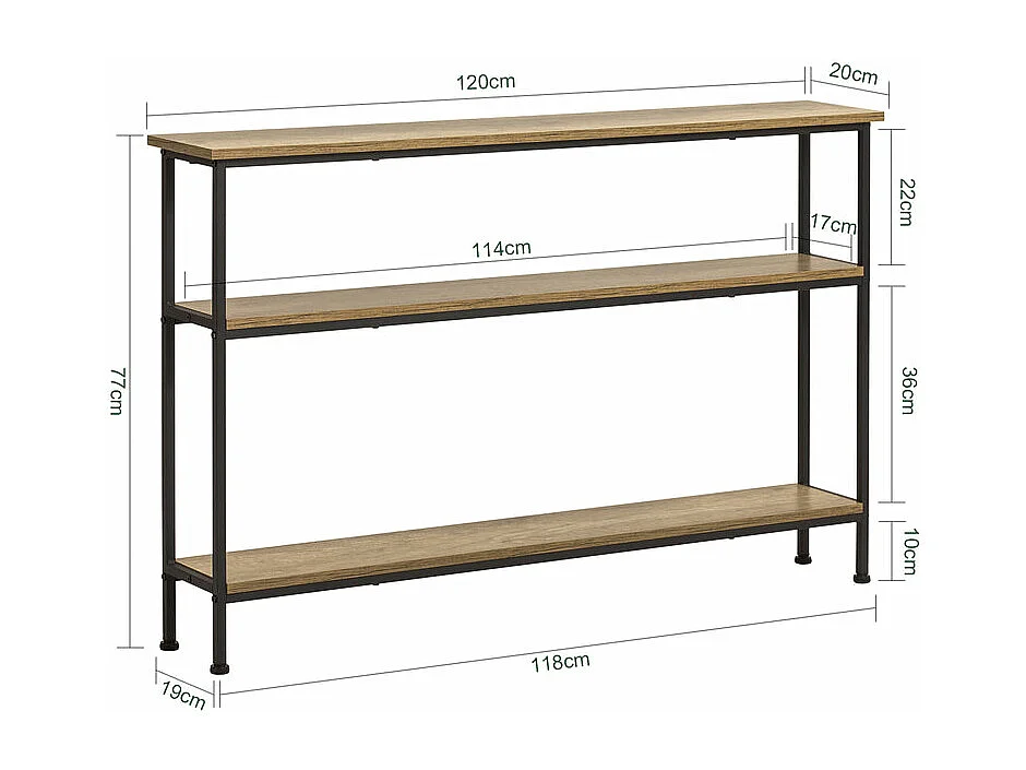 Konsolentisch FSB49-PZ 120 x 77 x 20 cm Natur