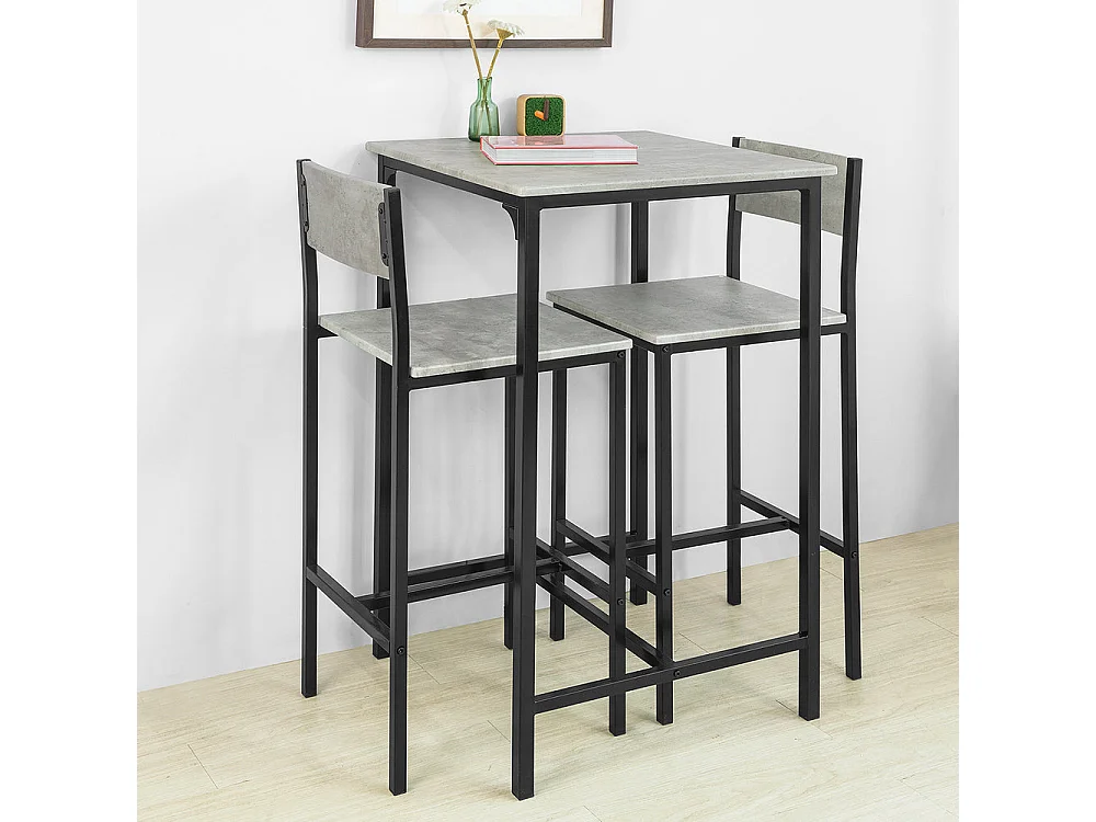 Ensemble Table De Bar + 2 Chaises -pieds,ogt27-hg