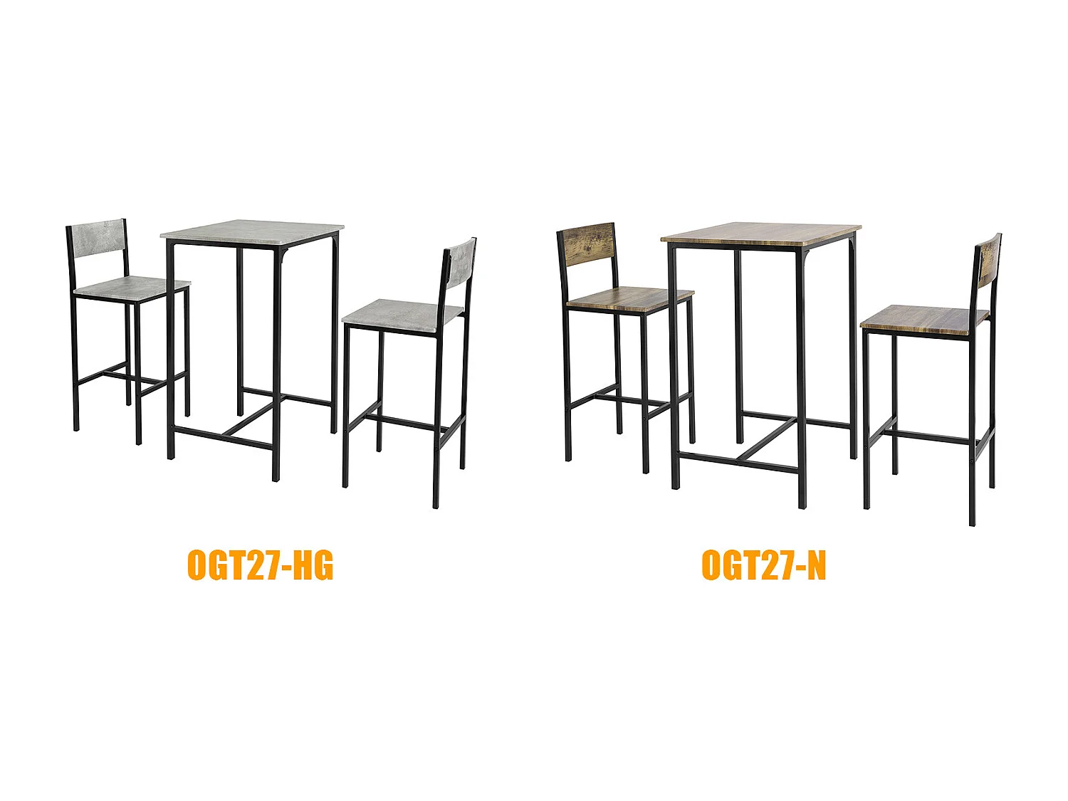 Ensemble Table De Bar + 2 Chaises -pieds,ogt27-hg