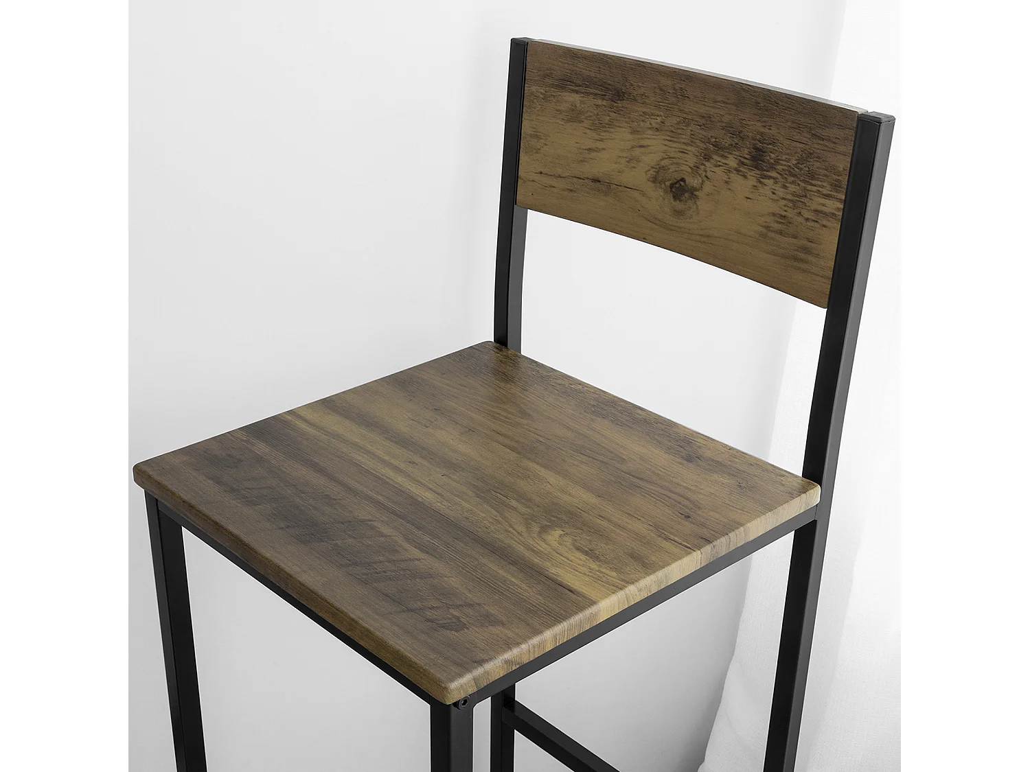 Ensemble Table de Bar + 2 Chaises de Bar Table Mange-Debout Table Haute Cuisine Set, OGT27-N