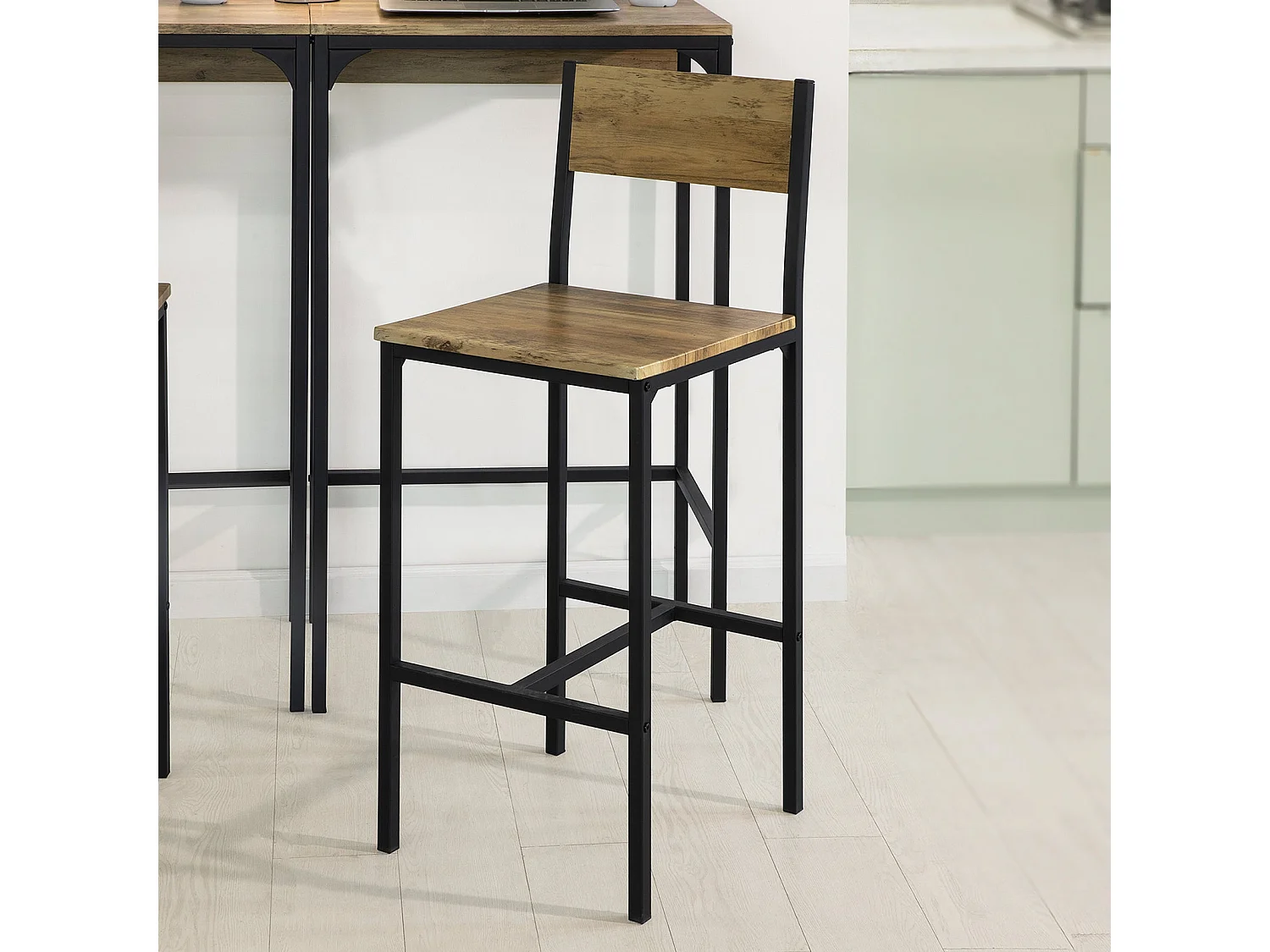 Ensemble 2 Tables Hautes Et 2 Chaises De Bar Table De Bar Et Tabouret De Bar, Ogt42-f