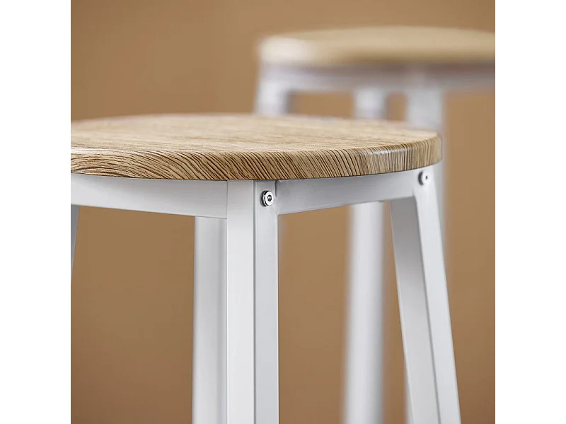 Ensemble Table De Bar Bistrot + 4 Tabourets De Bar Avec Repose-pieds Table Mange-debout, Ogt22-wn