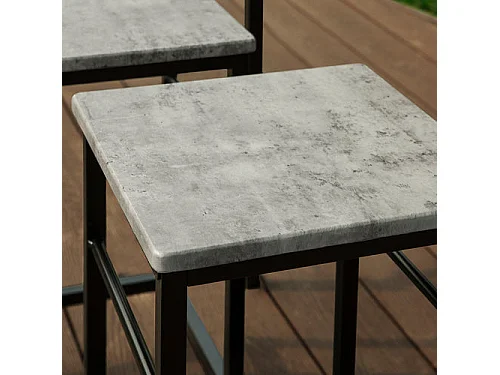 Set Mesa Alta de Bar y 4 Taburetes Estilo Industrial  4 sillas OGT11-HG SoBuy ES