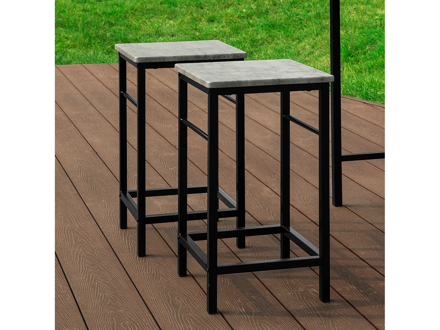 Set Mesa Alta de Bar y 4 Taburetes Estilo Industrial  4 sillas OGT11-HG SoBuy ES