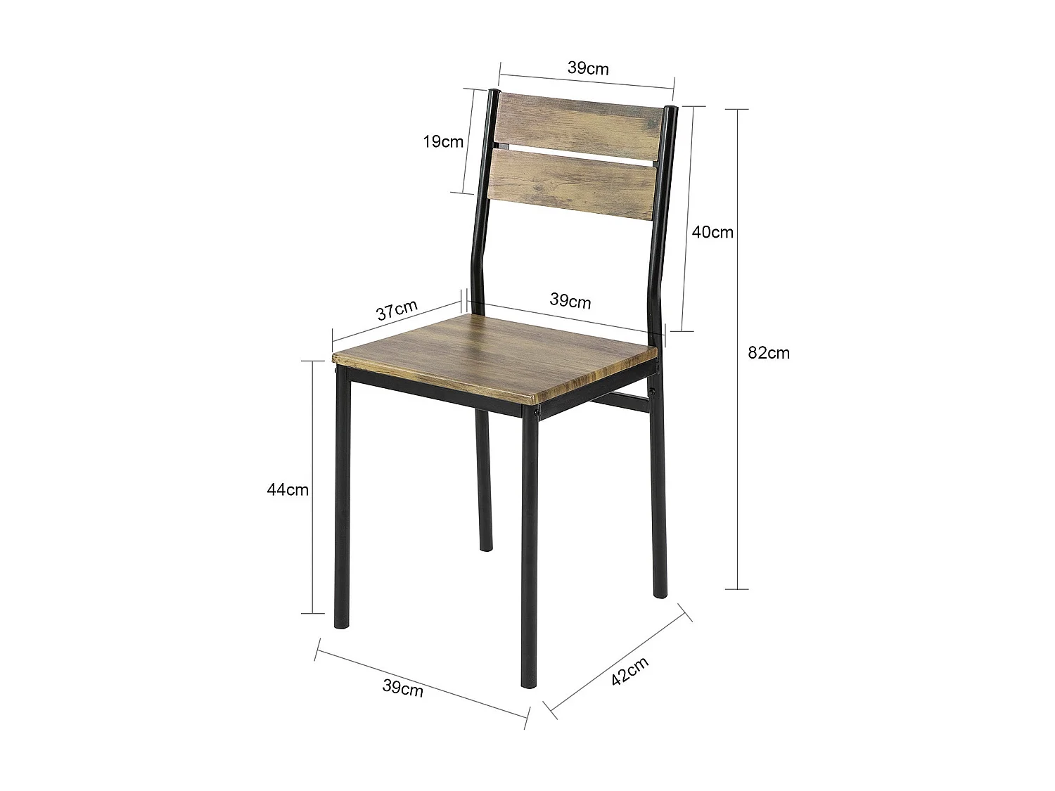 Set de 1 Mesa y 4 Sillas de Restaurante Sala Cocina Comedor OGT28-N+FST72x4 SoBuy ES