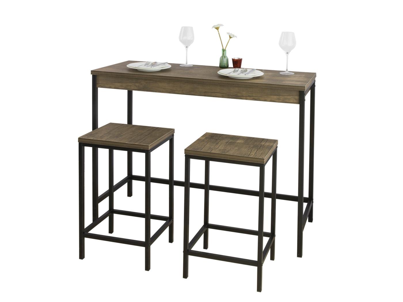 Lot Table Et Tabourets De Bar De Style Industriel Ensemble Table De Bar