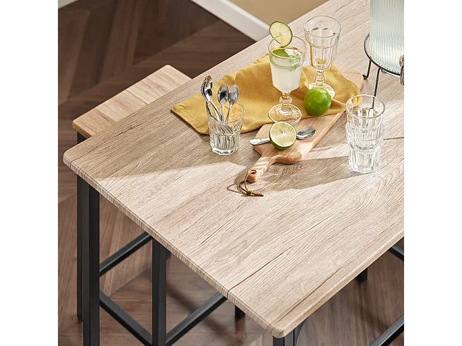 Set de 1 Table + 4 Tabourets Ensemble table de bar Mange-debout  haute cuisine, OGT11-N