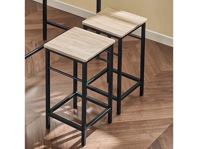 Set de 1 Table + 4 Tabourets Ensemble table de bar Mange-debout  haute cuisine, OGT11-N