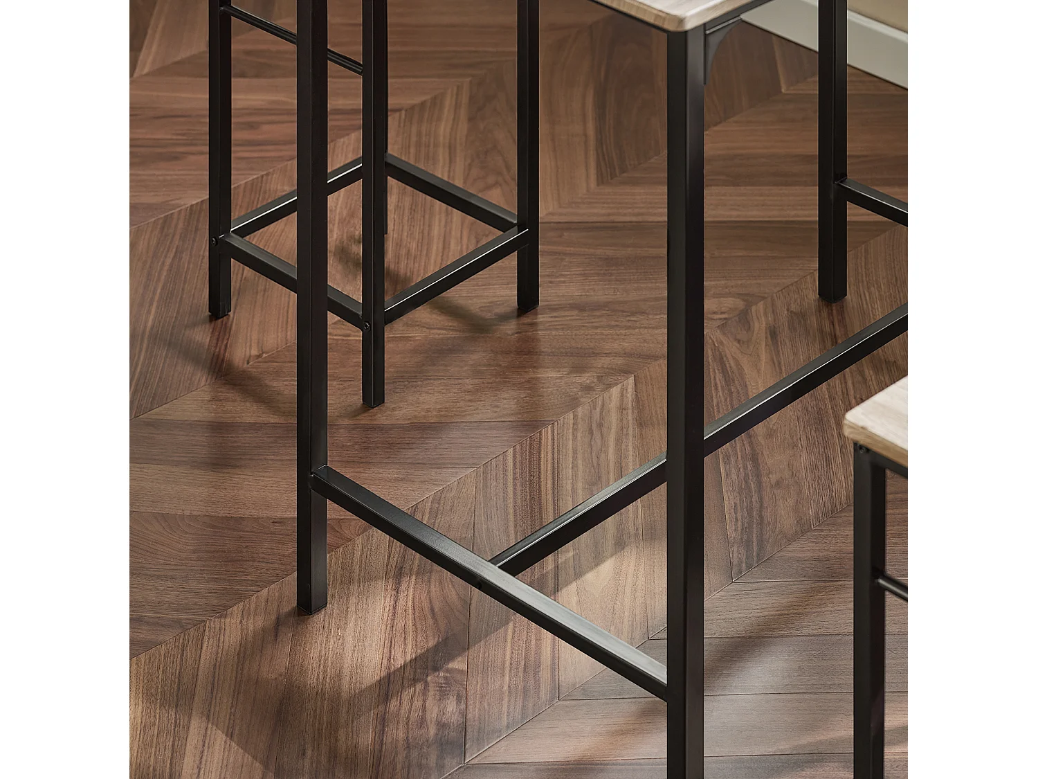 Set de 1 Table + 4 Tabourets Ensemble table de bar Mange-debout  haute cuisine, OGT11-N