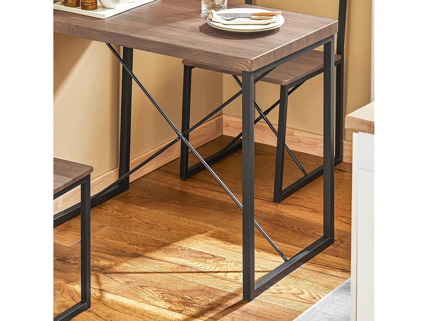 SoBuy Set Tavolo da Pranzo con 2 sedie Tavolo e sedie Cucina Stile Vintage L80*P50*A75 cm, OGT19-N