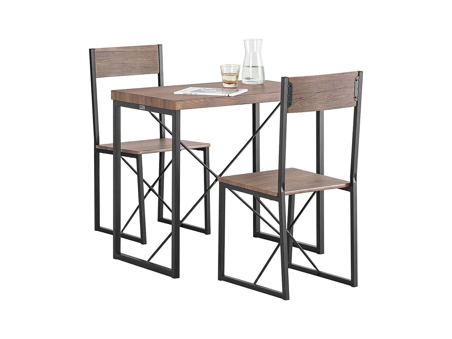 Set De 1 Table + 2 Chaises Table À Manger Table De Cuisine, Ogt19-n