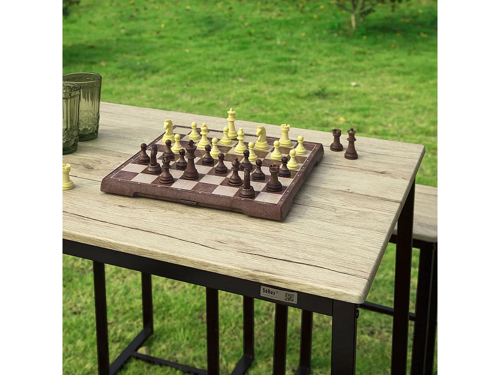 SoBuy Set 5 Pezzi Tavolo con 4 sgabelli Mobile Bar per casa Stile Industriale L100*P60*A96cm Legno OGT15-N