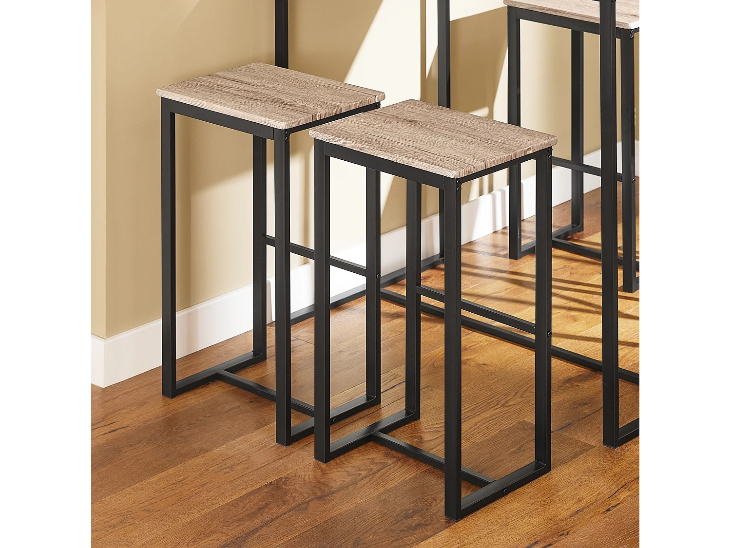 SoBuy Set 5 Pezzi Tavolo con 4 sgabelli Mobile Bar per casa Stile Industriale L100*P60*A96cm Legno OGT15-N