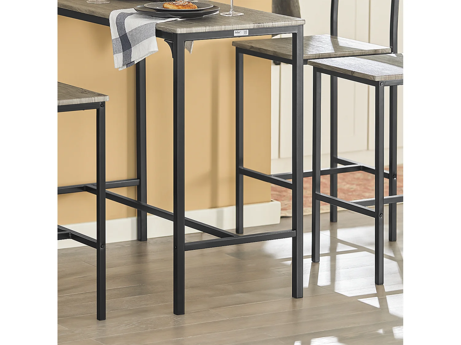 Set De 1 Table + 4 Chaises Ensemble Table De Bar,  Ogt14-n