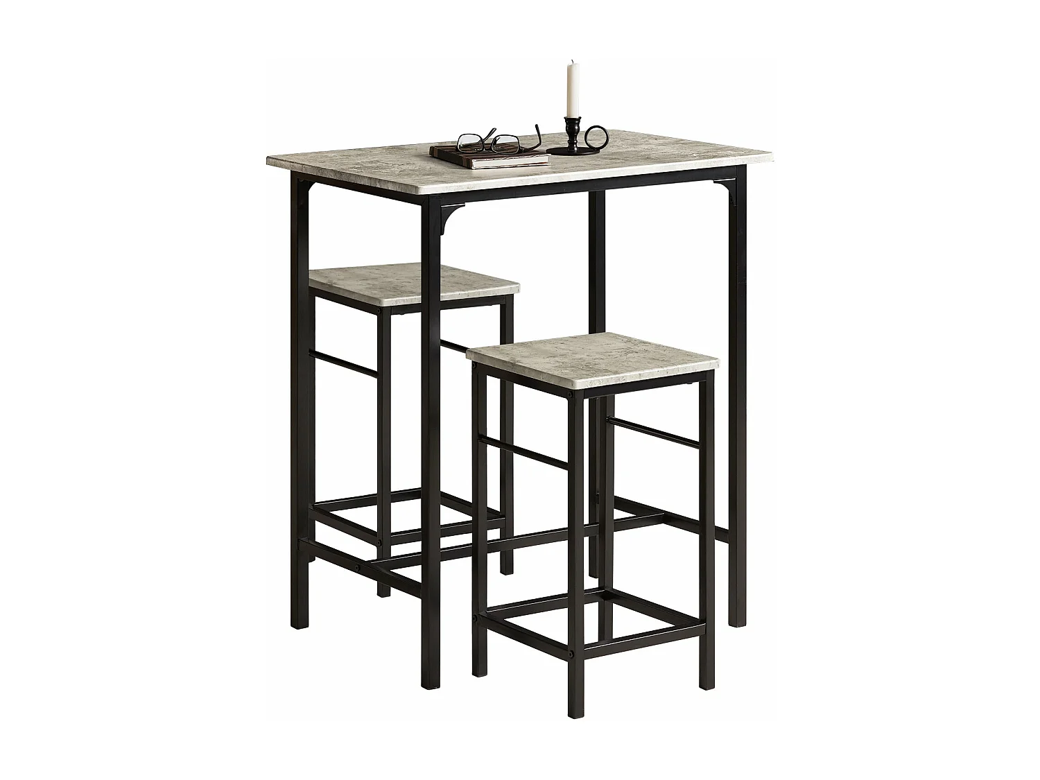Set De 1 Table + 2 Tabourets Table Mange-debout Table Haute Cuisine, Ogt10-hg