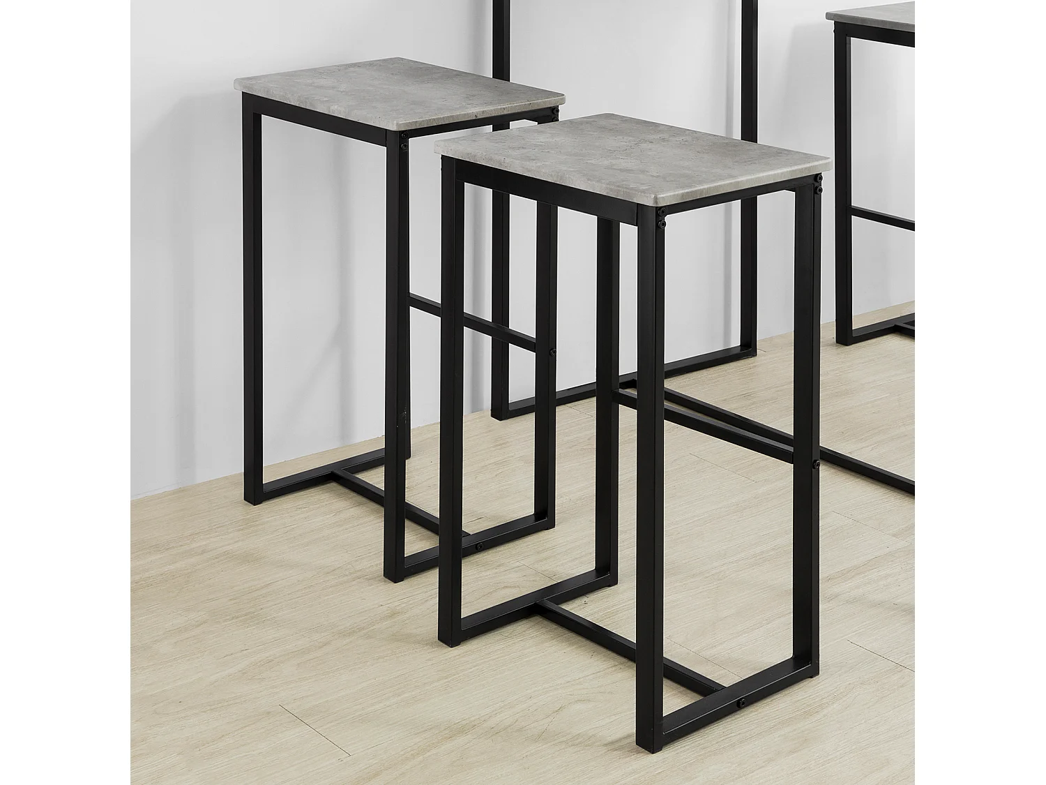 Set De 1 Table + 4 Tabourets Ensemble Table De Bar Bistrot, Ogt15-hg