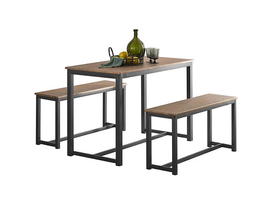 Ensemble Table À Manger Et Bancs Ensemble De Table De Cuisine Avec 2 Bancs Pour Cuisine, Ogt25-n