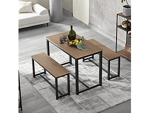 Ensemble Table À Manger Et Bancs Ensemble De Table De Cuisine Avec 2 Bancs Pour Cuisine, Ogt25-n