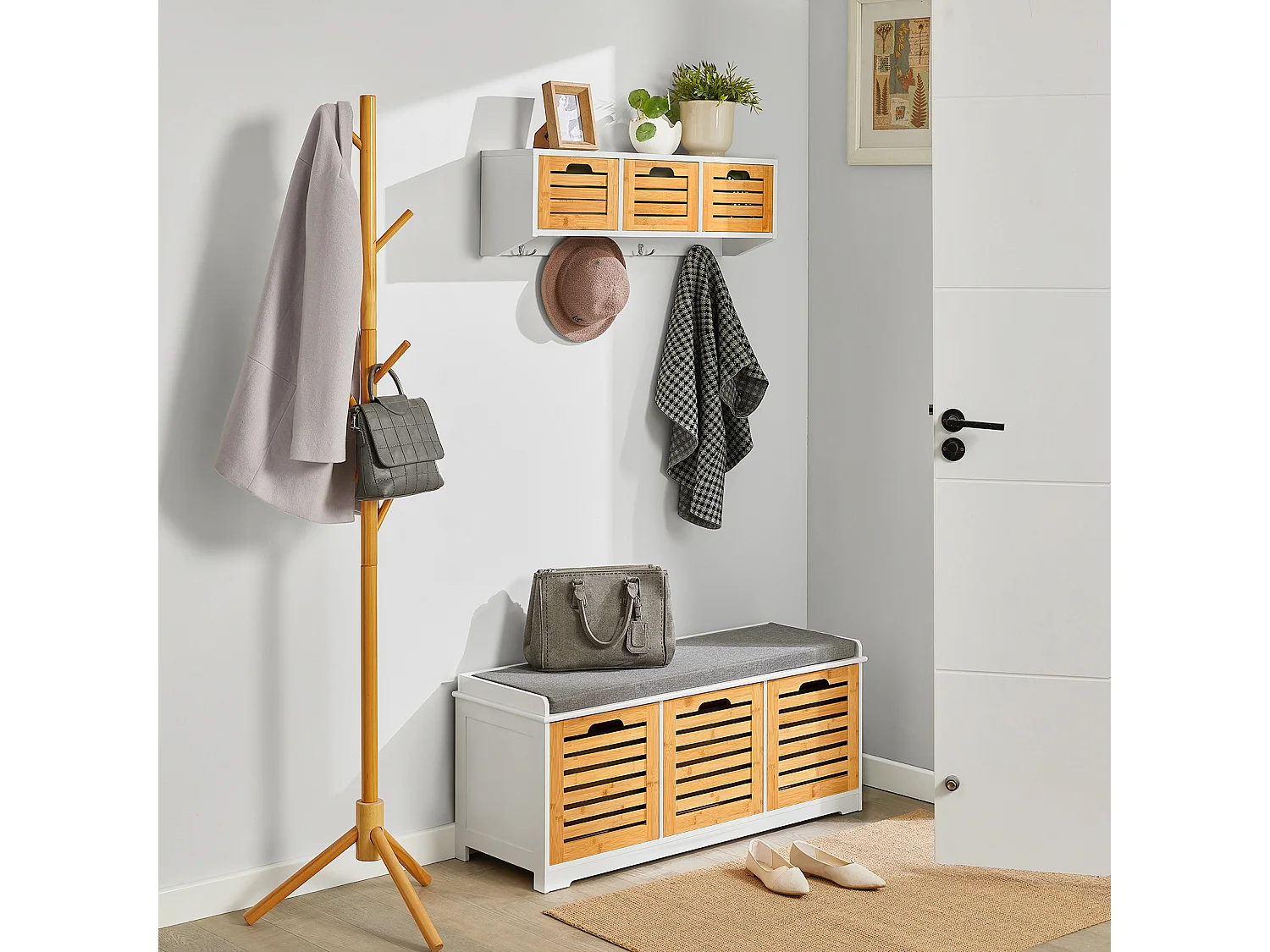 Ensemble Table À Manger Et Bancs Ensemble De Table De Cuisine Avec 2 Bancs Pour Cuisine, Ogt25-n