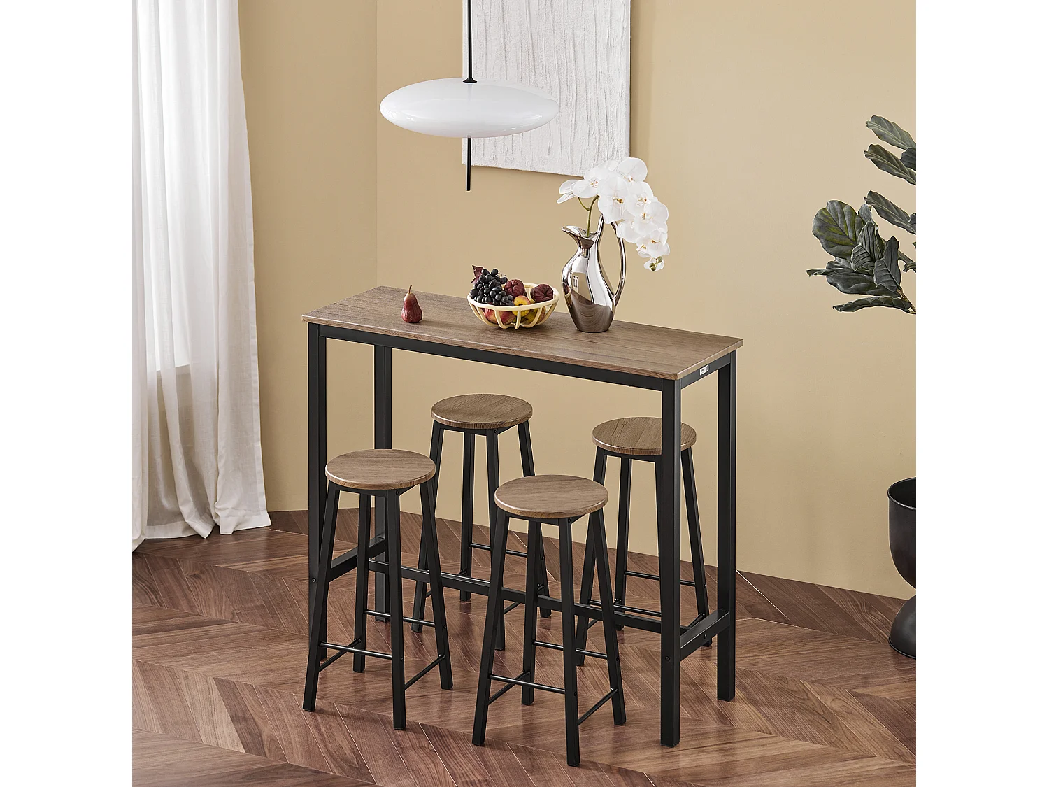 Juegos de Muebles Altas 1 Comedor Mesa Alta y 4 Taburetes de Bar OGT22-SCH SoBuy ES