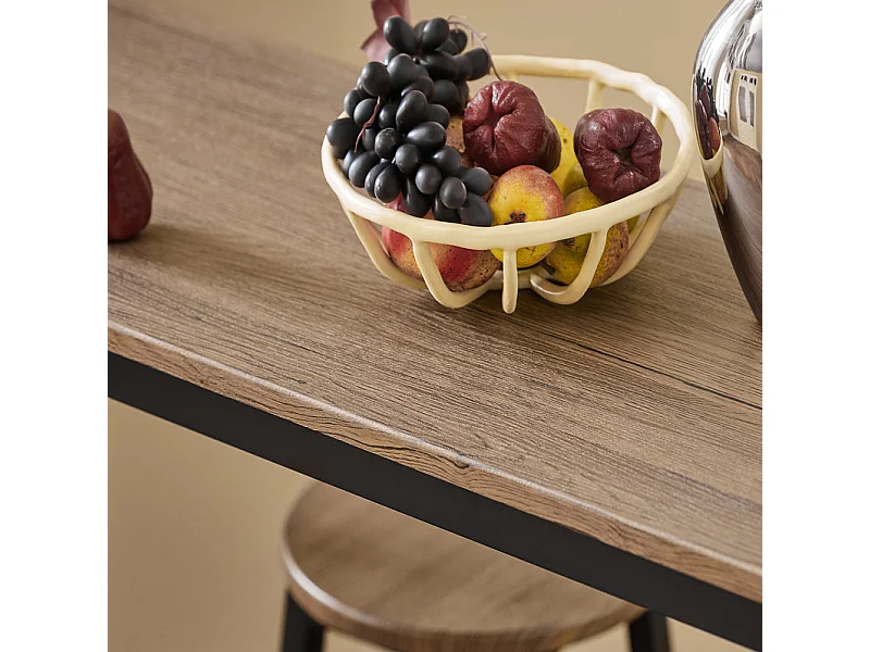 Set de Table + 4 Tabourets Ensemble Table de Bar Bistrot,Debout Table Haute de Cuisine, OGT22-SCH