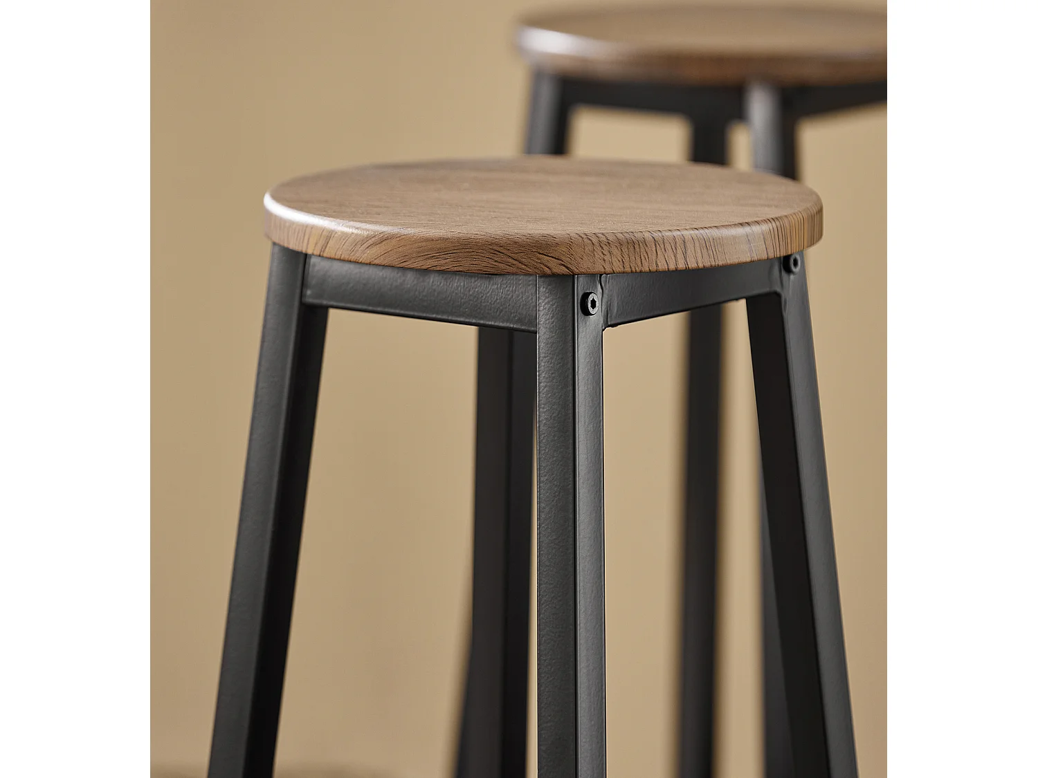 Set de Table + 4 Tabourets Ensemble Table de Bar Bistrot,Debout Table Haute de Cuisine, OGT22-SCH