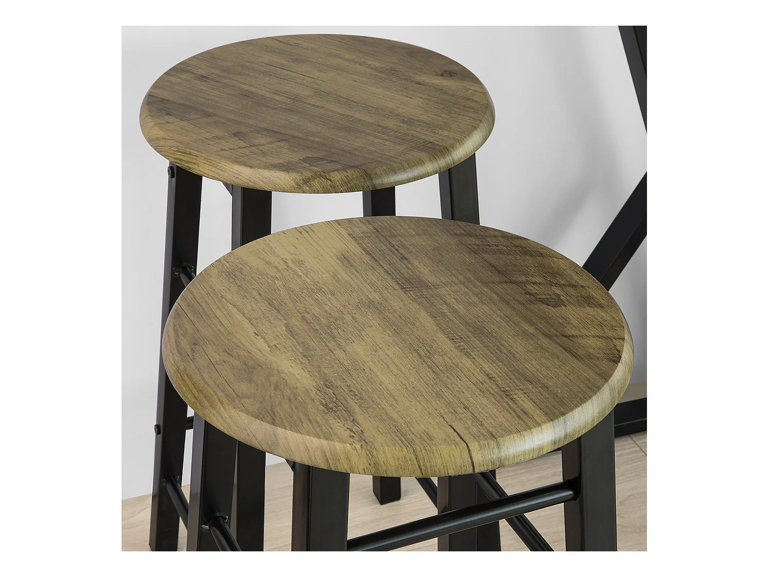 Set de 1 Table + 4 Chaises Ensemble Table de Bar bistrot + 4 tabourets, OGT24-N