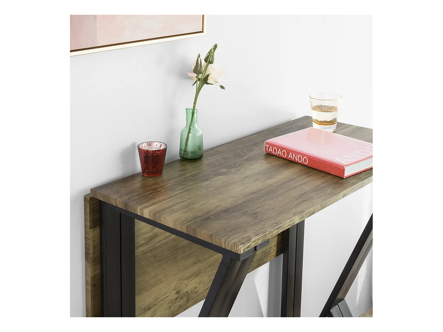 Set de 1 Table + 4 Chaises Ensemble Table de Bar bistrot + 4 tabourets, OGT24-N