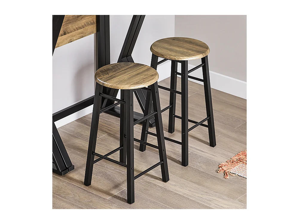 Set de 1 Table + 4 Chaises Ensemble Table de Bar bistrot + 4 tabourets, OGT24-N