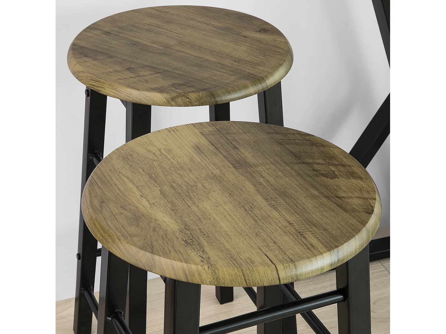 Set de 1 Table + 4 Chaises Ensemble Table de Bar bistrot + 4 tabourets, OGT24-N