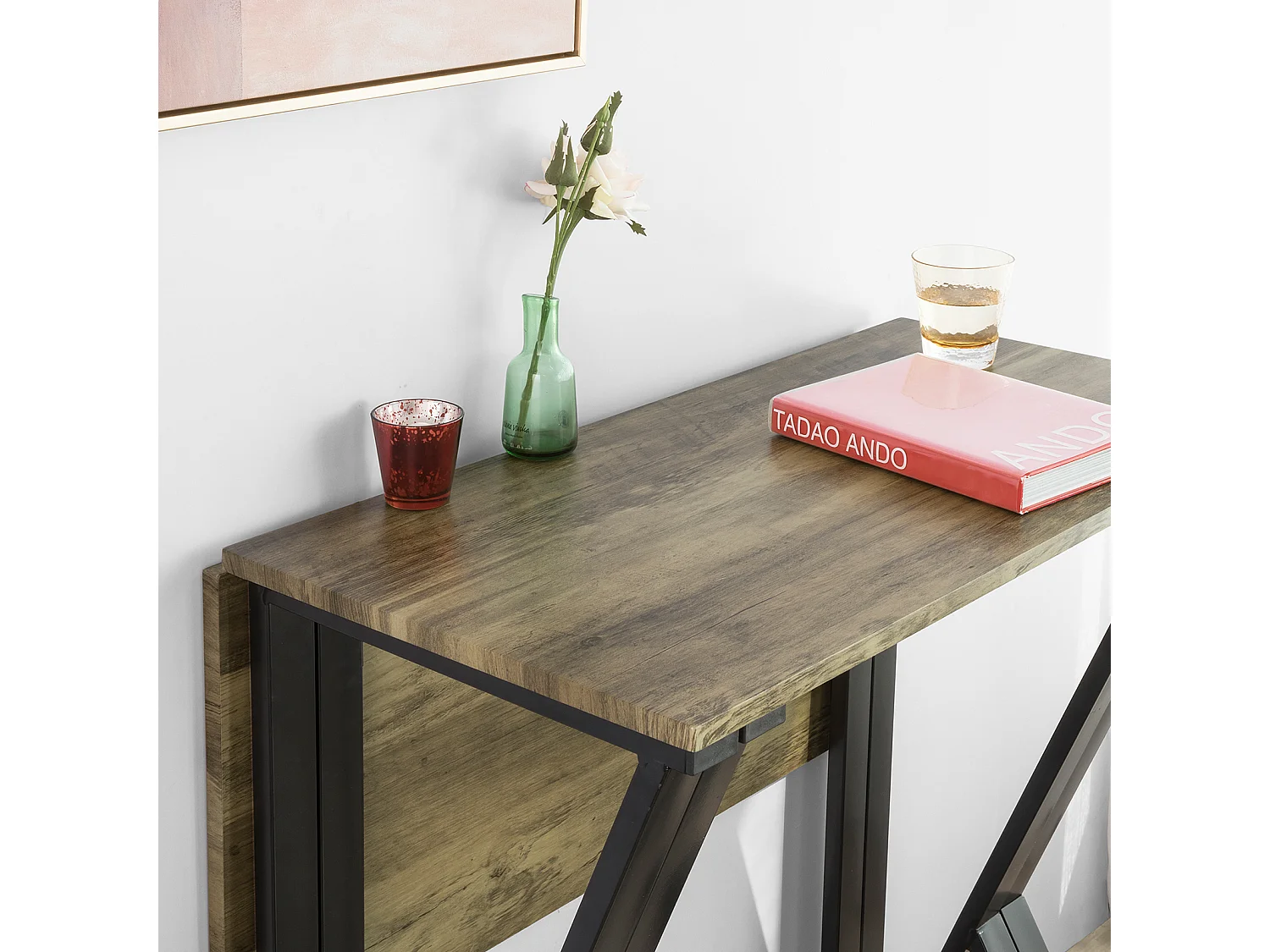 Set de 1 Table + 4 Chaises Ensemble Table de Bar bistrot + 4 tabourets, OGT24-N