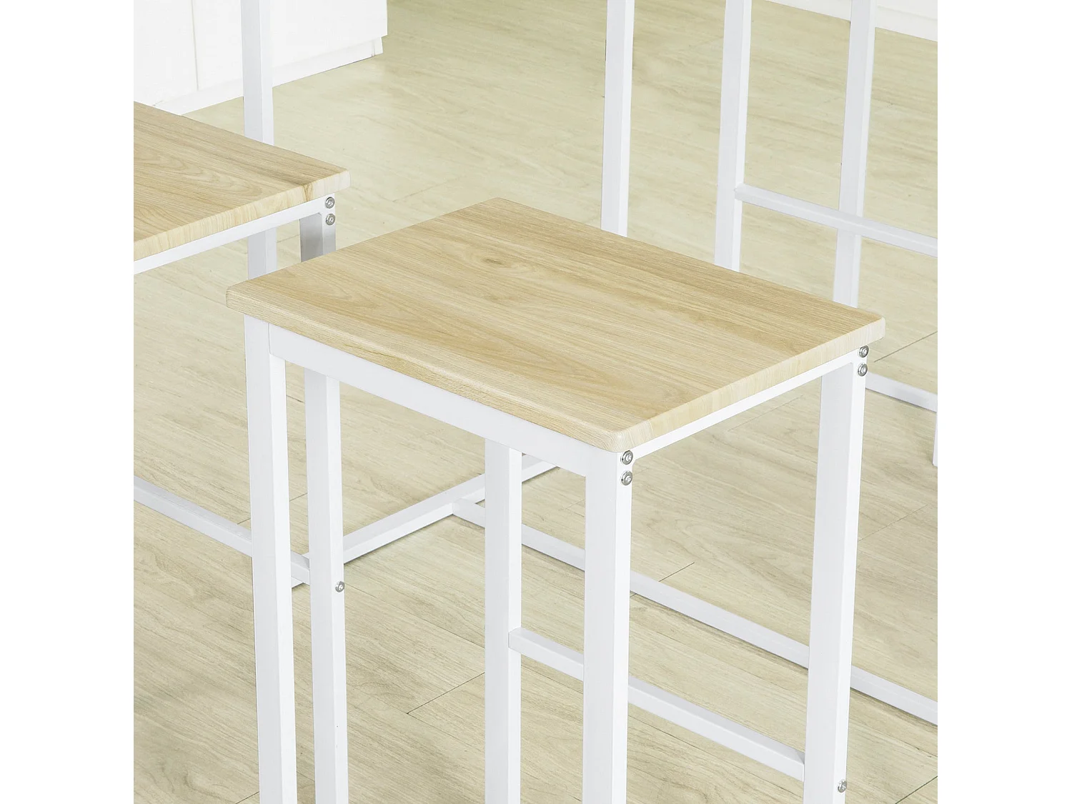 Set Mesa Alta de Bar y 4 Taburetes Muebles Bar Comedor OGT15-WN SoBuy ES