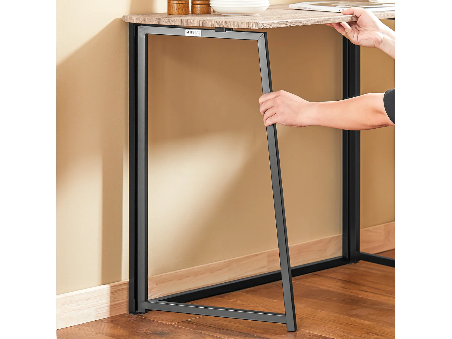 Esstisch + 2 x Hocker OGT18-N 90 x 74 x 45 cm Natur