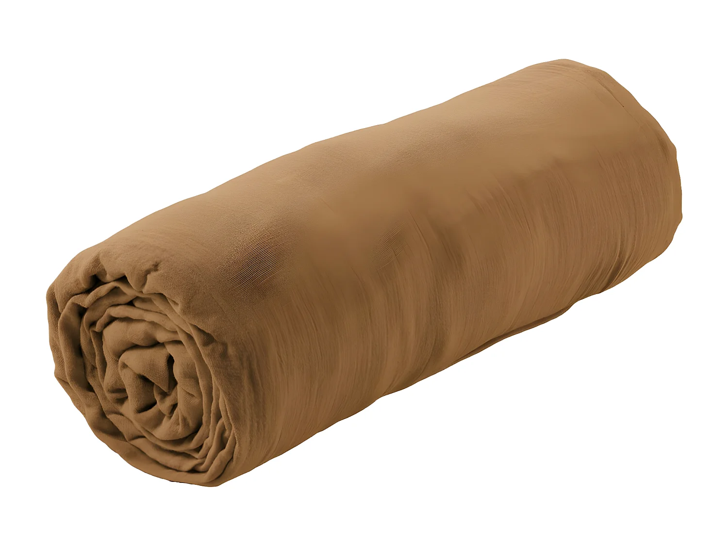 OUREA - Drap Housse 140x190cm Gaze de Coton Camel