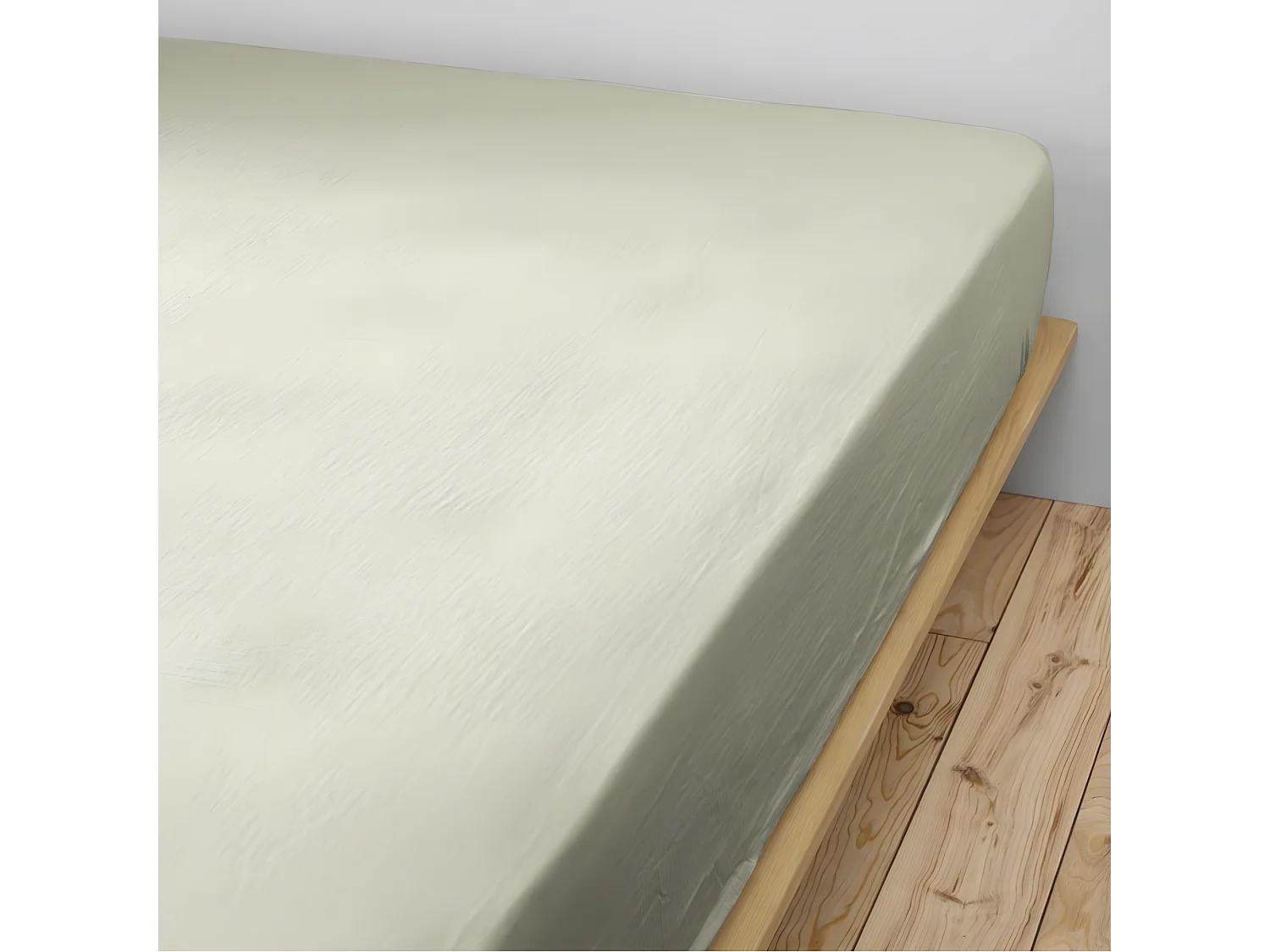 OUREA - Drap Housse 160x200cm Gaze de Coton Vert d'Eau