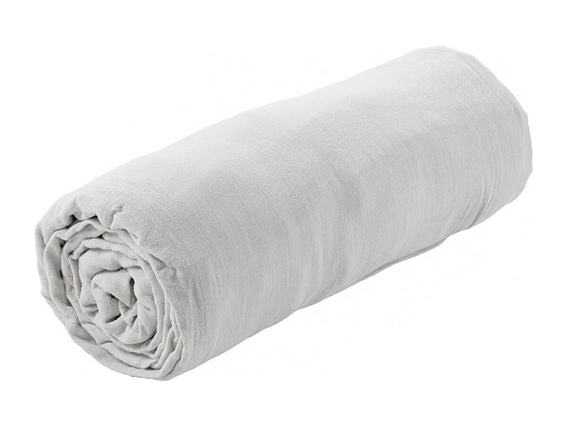 OUREA - Drap Housse 140x190cm Gaze de Coton Nuage
