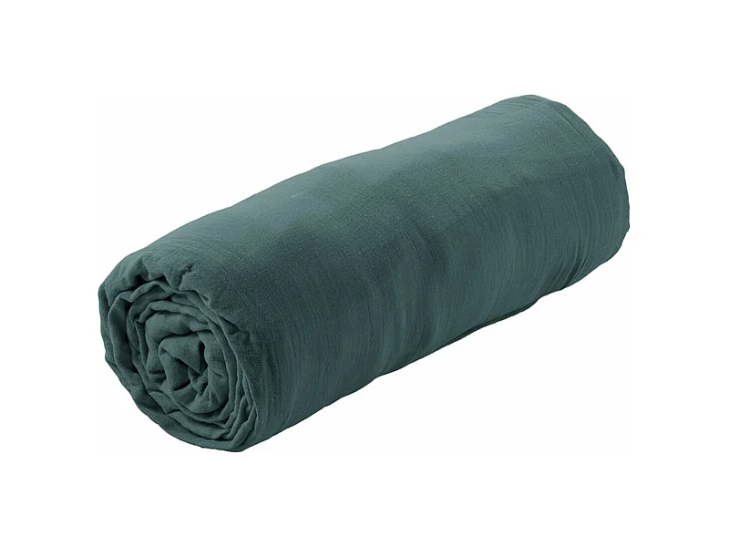 OUREA - Drap Housse 140x190cm Gaze de Coton Canard