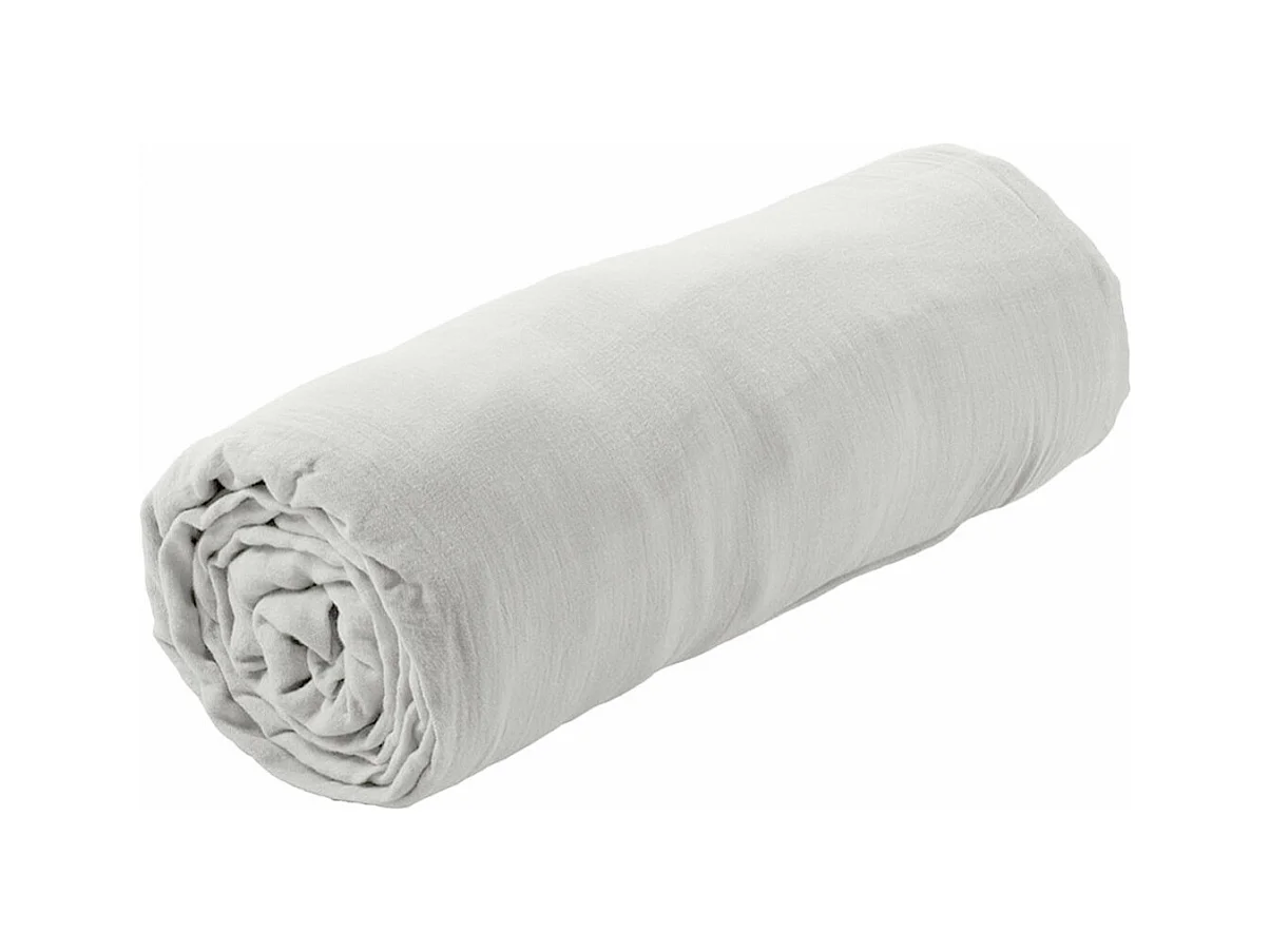 OUREA - Drap Housse 90x190cm Gaze de Coton Nuage